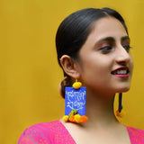 Jiva Handpainted Blue (Earrings) - KHOJ.CITY