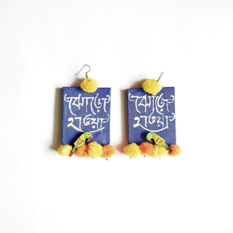 Jiva Handpainted Blue (Earrings) - KHOJ.CITY