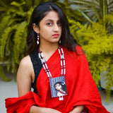 Jyestha Handpainted Grey (Necklace) - KHOJ.CITY