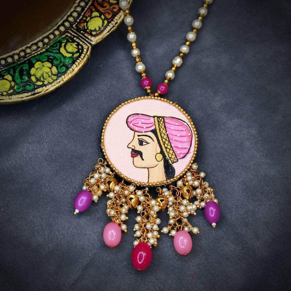 Kanwar Sa Handpainted Pink (Necklace) - KHOJ.CITY