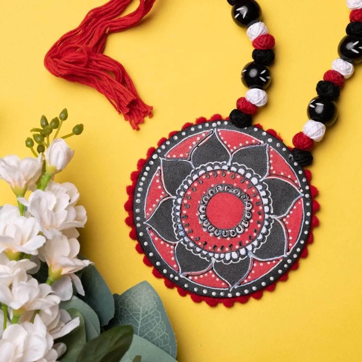 Kolam Classic Multi Color Hand Painted (Necklace) HP - NP - 055 - KHOJ.CITY