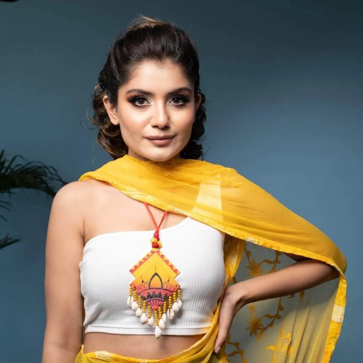 Mahal Bohemian Multi Color Hand Painted (Necklace) HP - NP - 058 - KHOJ.CITY