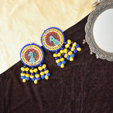 Mayuri Handpainted Yellow (Earrings) - KHOJ.CITY