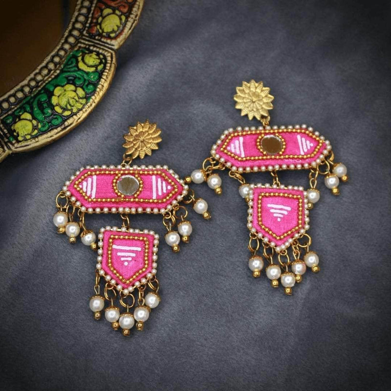 Nalini Handpainted Pink (Earrings) - KHOJ.CITY