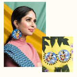 Natyam Handpainted Blue (Earrings) - KHOJ.CITY