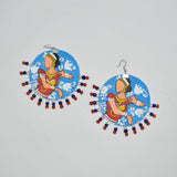 Natyam Handpainted Blue (Earrings) - KHOJ.CITY