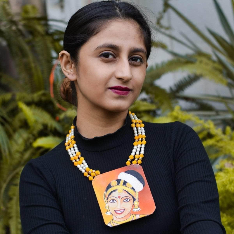 Nrit Handpainted Red (Necklace) - KHOJ.CITY