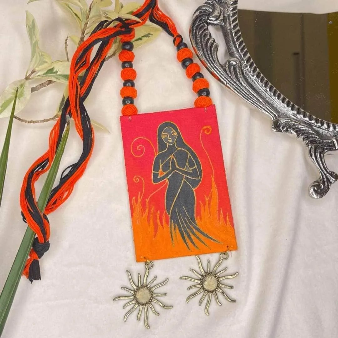 Panchali Classic Multi Color Hand Painted (Necklace) HP - NP - 083 - KHOJ.CITY