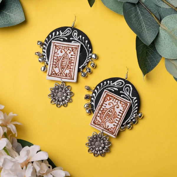 Pure Meen Handpainted White (Earrings) - KHOJ.CITY