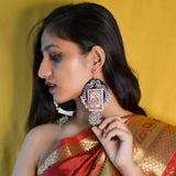 Pure Meen Handpainted White (Earrings) - KHOJ.CITY