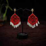 Raani Handcrafted Red (Earrings) - KHOJ.CITY