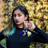 Rim Jhim Handpainted Yellow and Red (Earrings) - KHOJ.CITY