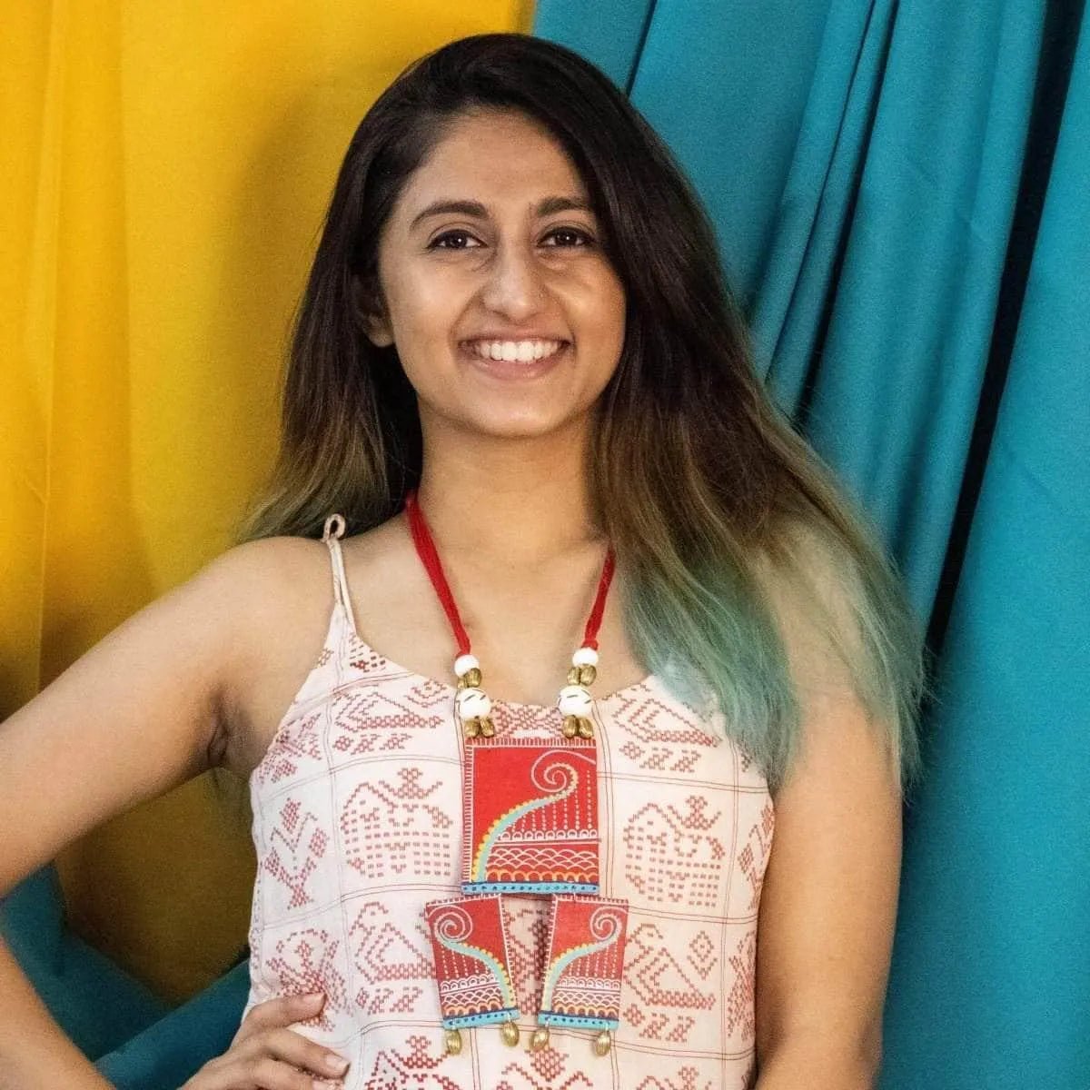 Saar Prateek Classic Multi Color Hand Painted (Necklace) HP - NP - 091 - KHOJ.CITY