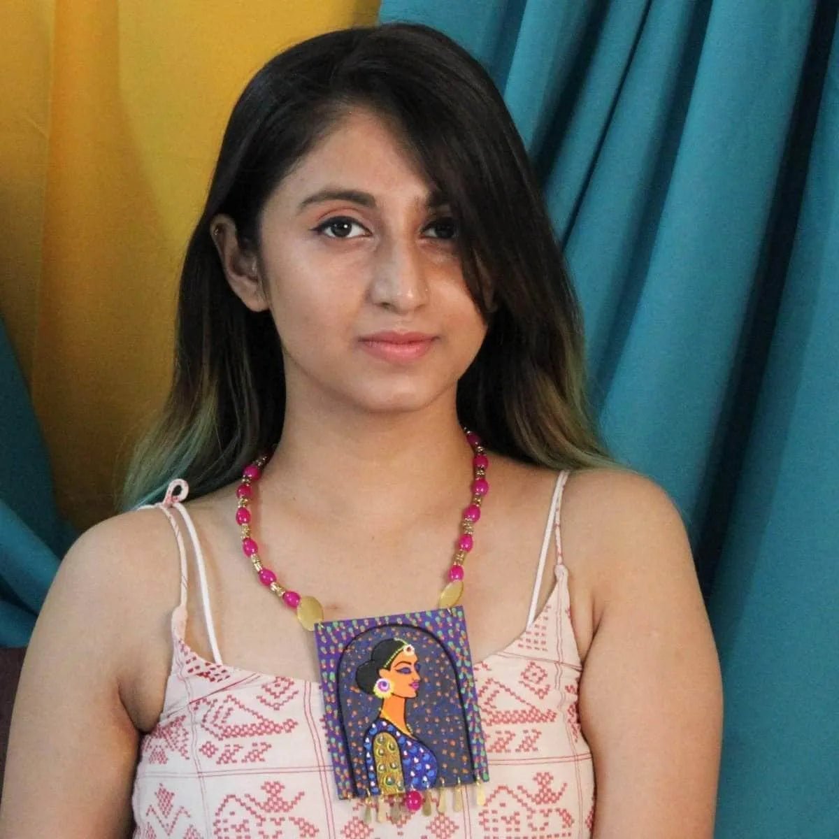 Saundarya Classic Multi Color Hand Painted (Necklace) HP - NP - 092 - KHOJ.CITY