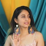 Saundarya Handpainted Blue (Earrings) - KHOJ.CITY
