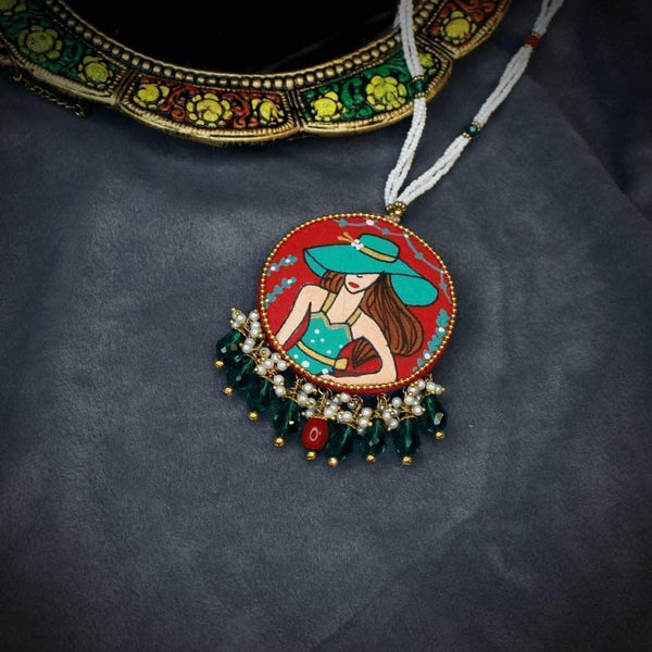 Seton Handpainted Red and Green (Necklace) - KHOJ.CITY