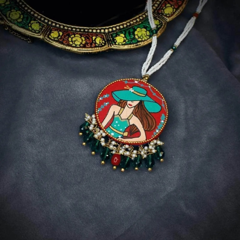 Seton Handpainted Red and Green (Necklace) - KHOJ.CITY