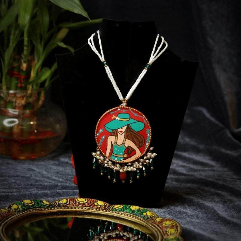 Seton Handpainted Red and Green (Necklace) - KHOJ.CITY