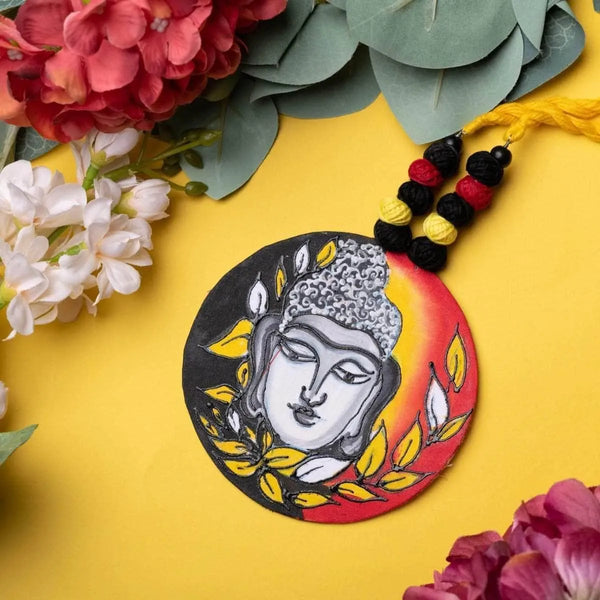 Siddhartha Handpainted Red (Necklace) - KHOJ.CITY