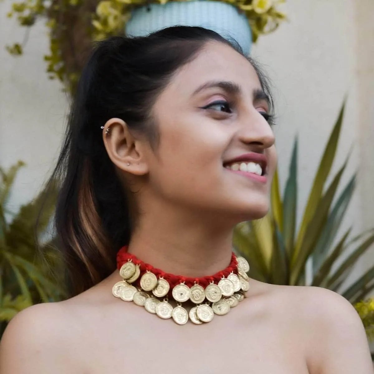 Sikka Golden Bohemian Multi Color Handmade (Choker) HM - NP - 010 - KHOJ.CITY