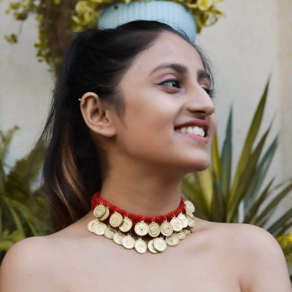 Sikka Handmade Red (Choker) - KHOJ.CITY