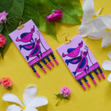 Spiti Handpainted Pink (Earrings) - KHOJ.CITY