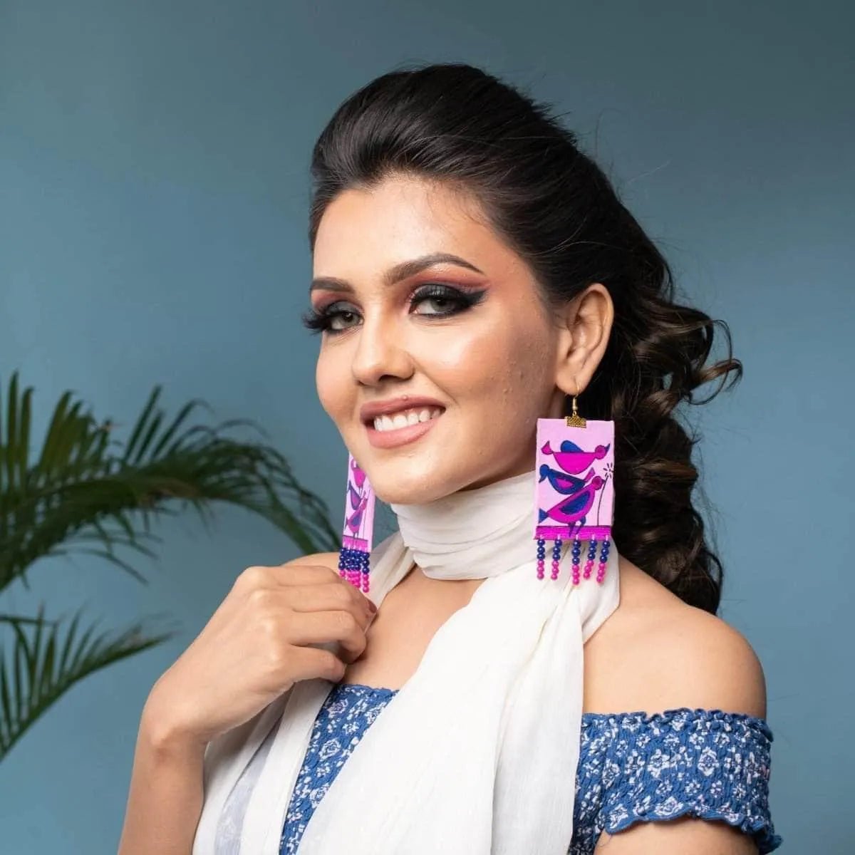 Spiti Traditional Multi Color Hand Painted Drop (Earrings) HP - ER - 182 - KHOJ.CITY