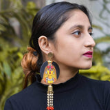 Stree Handpainted Yellow (Earrings) - KHOJ.CITY