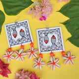 Surmayi Handpainted White (Earrings) - KHOJ.CITY