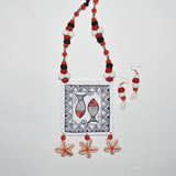 Surmayi Handpainted White (Necklace set) - KHOJ.CITY