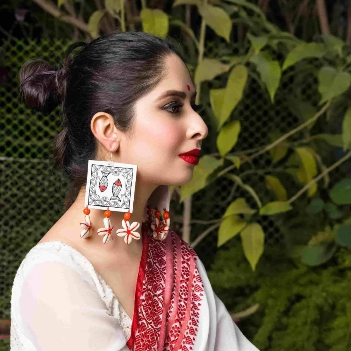 Surmayi Traditional Multi Color Hand Painted Drop (Earrings) HP - ER - 185 - KHOJ.CITY