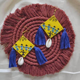 Unison Handpainted Yellow (Earrings) - KHOJ.CITY