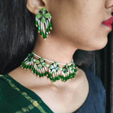 Vajra Aasha Handcrafted Green (Choker) Set - KHOJ.CITY