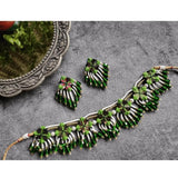 Vajra Aasha Handcrafted Green (Choker) Set - KHOJ.CITY