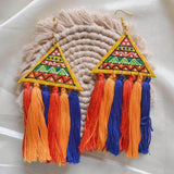 Valley Warli Handpainted Yellow (Earrings) - KHOJ.CITY