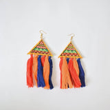 Valley Warli Handpainted Yellow (Earrings) - KHOJ.CITY