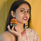 Vasanta Handpainted Orange (Earrings) - KHOJ.CITY