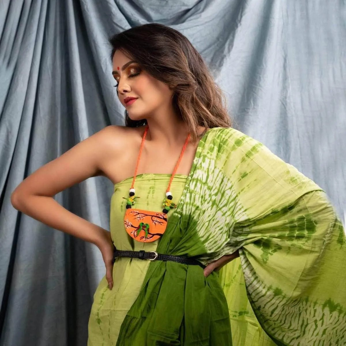 Vasanta Orange Classic Multi Color Hand Painted (Necklace) HP - NP - 113 - KHOJ.CITY