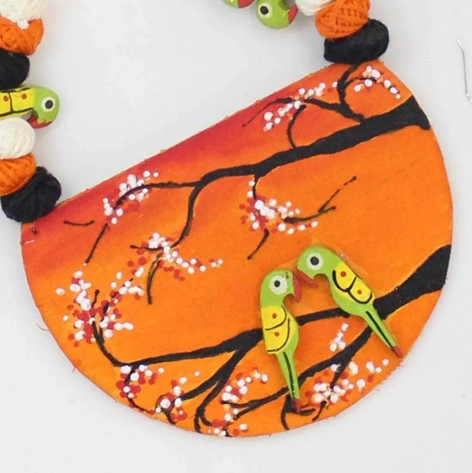 Vasanta Orange Classic Multi Color Hand Painted (Necklace) HP - NP - 113 - KHOJ.CITY